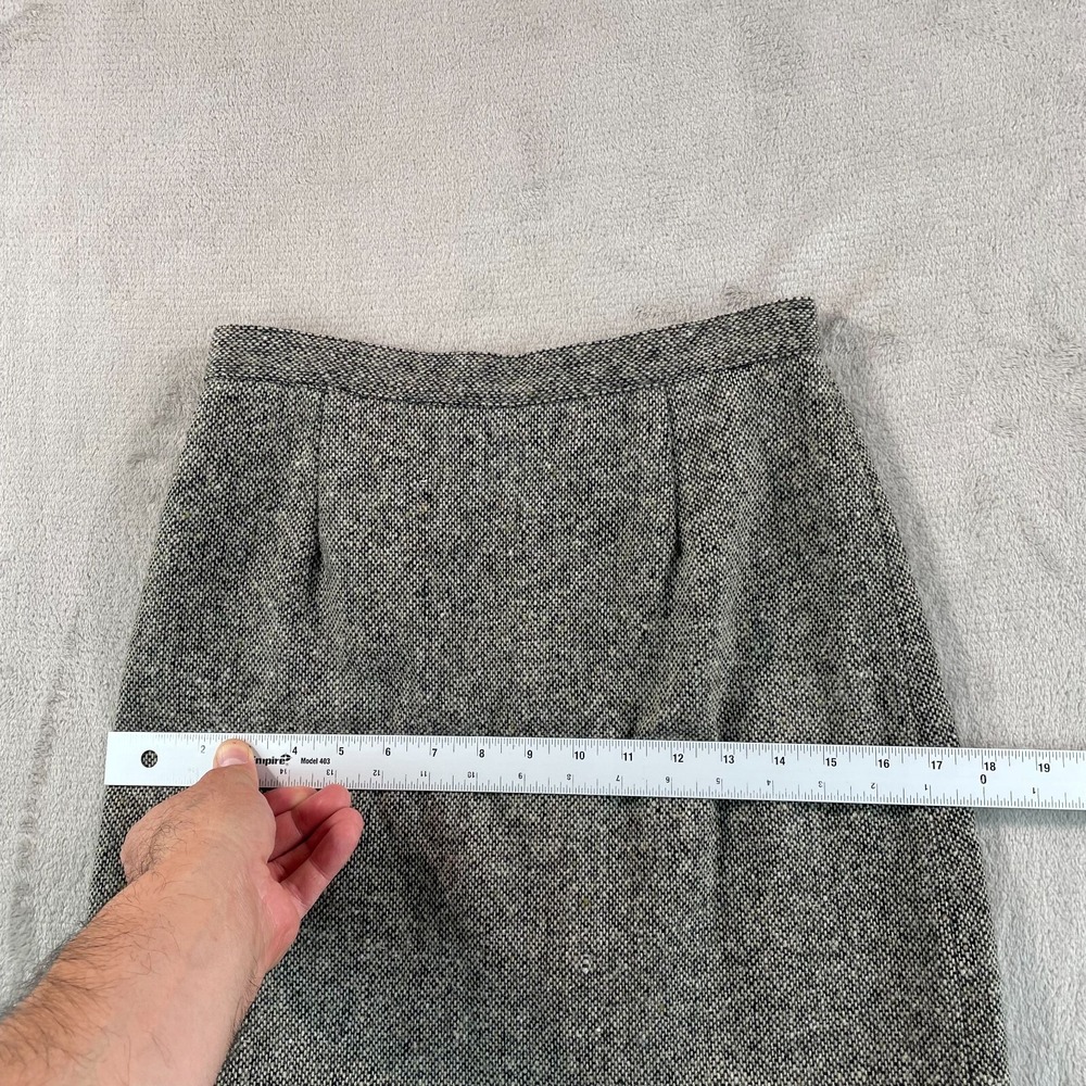 Vintage GAP Skirt & Jacket 2 Piece Set Women 4 Grey Wool Blend Pleated Tweed - Picture 12 of 16